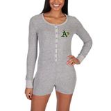 Women's Concepts Sport Gray Oakland Athletics Venture Sweater Romper