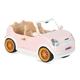 Lori LO37064Z Cabrio in pink, Zubehör für Puppe 15cm, Puppenauto, Fahrzeug, Mini Cooper, weiß, rosa, 4 Sitzer, Cabriolet, Auto Fahren, mobil, unterwegs, Mehrfarbig