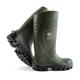 Robust safety boots for men and women with toecap and safety sole, metal free, work boots fishing, feather light, non-slip, winter boots insulating down to - 40 degrees, green, UK 6 MENS SIZE