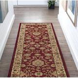 Red/White 27 x 0.39 in Area Rug - Astoria Grand Clarence Oriental Beige/Red Rug Polypropylene | 27 W x 0.39 D in | Wayfair