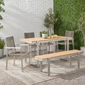 Latitude Run® Rectangular 6 - Person 62.75" Long Aluminum Outdoor Dining Set Wood/Metal in Gray | 0 W x 27.5 D in | Wayfair