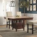Red Barrel Studio® Brinker Counter Height Butterfly Leaf Pedestal Dining Table Wood in Brown | 31.5 H in | Wayfair A6794FAEFC8D4A09BD8B6B27437009BF