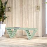 Arlmont & Co. Corralitos Eco-Friendly Wooden Outdoor Bench Wood/Natural Hardwoods in Green/Brown | 17 H x 54 W x 16 D in | Wayfair