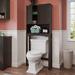 Winston Porter Caril Freestanding Over-the-Toilet Storage Manufactured Wood in Brown/Gray | 64.88 H x 27.4 W x 7.81 D in | Wayfair