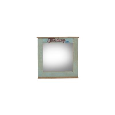 SIT Möbel Wand-Spiegel mit Schriftzug | Altholz | natur + bunt | B 68 x T 3 x H 79 cm | 05706-98 | Serie SPEEDWAY