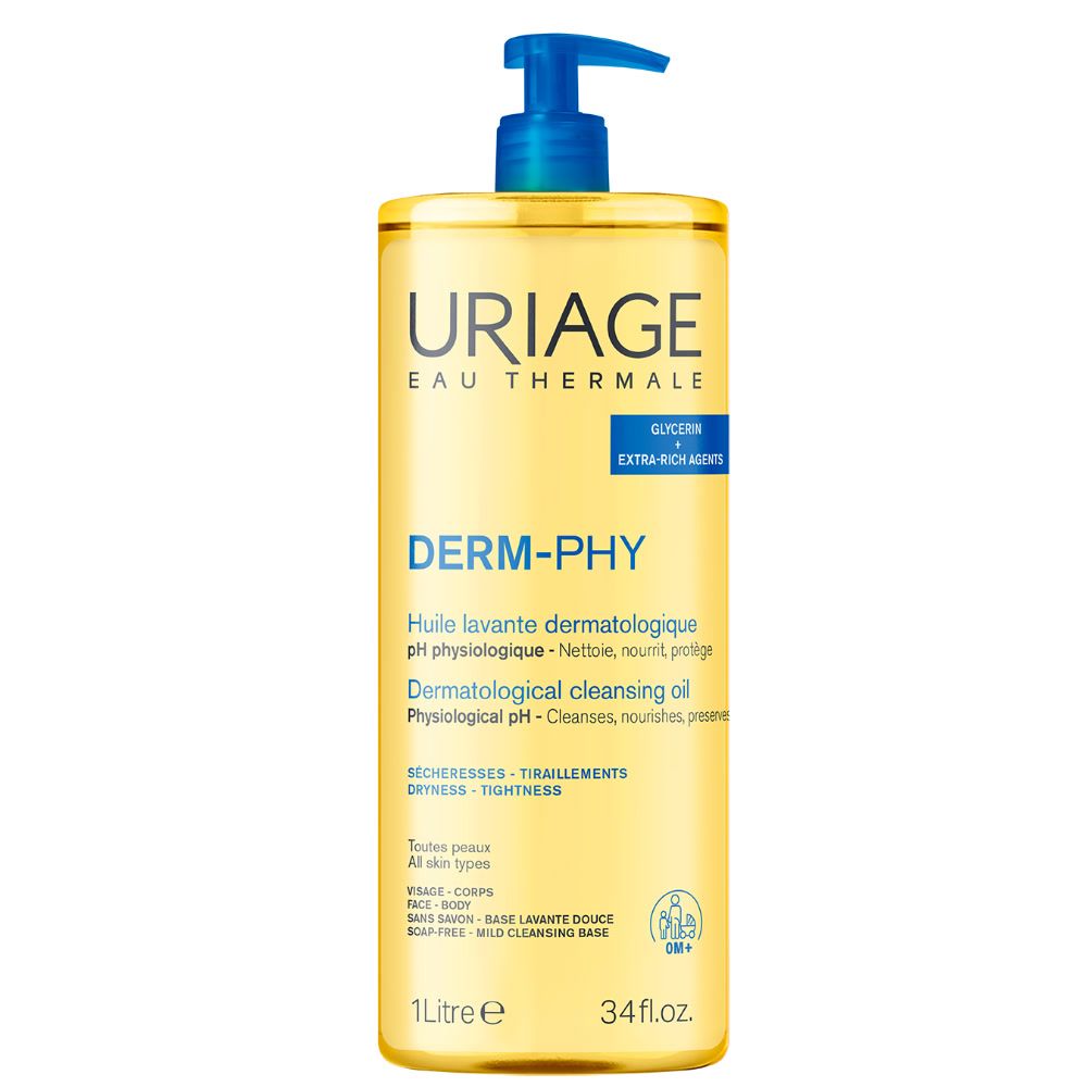 URIAGE DERM-PHY Olio Lavante Dermatologico bagno e doccia, pelle secca