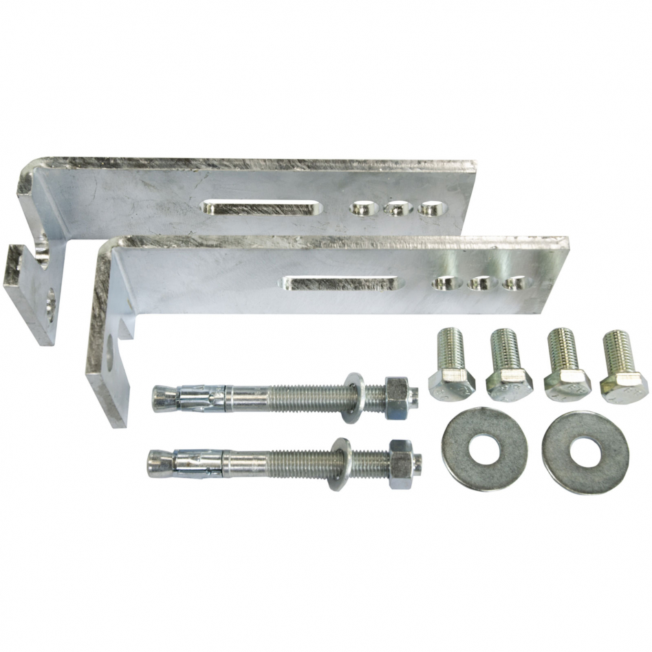 ACO Montageset Befestigung für Betonlichtschacht, 60-100 mm Dämmstärke, 2 Winkel,Betonwand,Stahl verzinkt Image