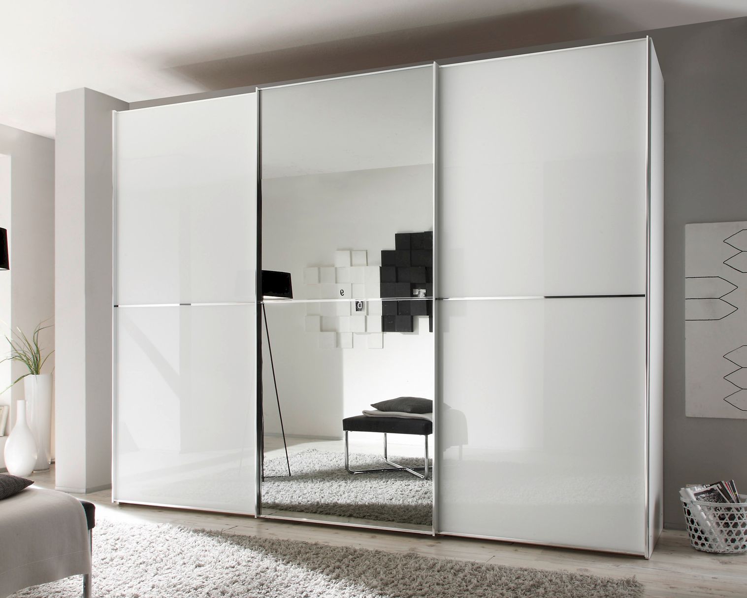 Staud »Sinfonie Plus« Schwebetürenschrank VIII 249 cm / 240 cm / Sandglas / Griffleisten und Zierleisten Chrom Image