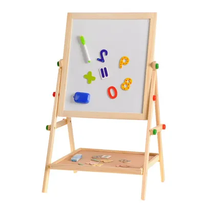 Tableau blanc à dessin en bois pour enfants double face réglable liatif jouet de peinture