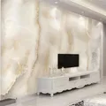 Papier peint personnalisé 3D abstrait atmosphère beige clair mur de fond TV élégant luxe or