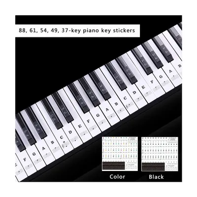 Autocollants amovibles pour Piano en PVC étiquette transparente pour notes de clavier électronique