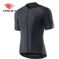 RION – maillot de cyclisme réfléchissant pour hommes noir manches courtes été Motocross vélo de