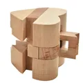 Luban Lock-Cube en bois 3D en forme de cœur jeu d'intelligence casse-tête IQ cadeau de la fête