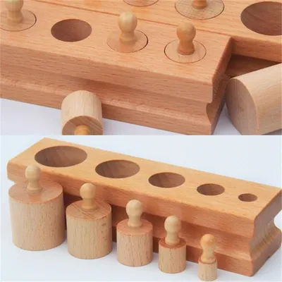 Jouets en bois Puzzle Montessori éducatif cylindre douille jouet enfants développement pratique sens