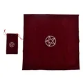 Ensemble de 2 pièces de nappe de Tarot pentagramme avec sac en velours tapis de Tarot d'autel