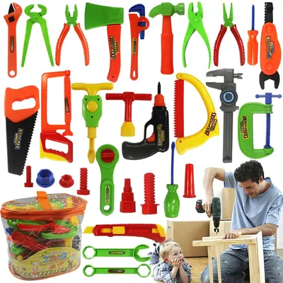 Ensemble 34 pièces outils de jardin en plastique cadeau enfant jouet pour faire semblant de