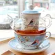 Service à thé oiseau et fleur pour un ensemble théière bleu rose tasse à thé fine Sophia