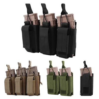 Pochette tactique 1000D Double/Triple Mag Molle pochette ouverte Triple Magazine étui de porte-fusil