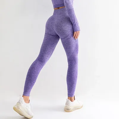 Leggings de fitness sans couture pour femmes taille haute pantalon de course de sport de yoga
