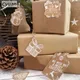 Cyuan-Étiquettes de cadeau de Noël père Noël flocon de neige papier kraft avec UL cadeau de Noël