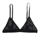 Soutien-gorge noir en maille pour femme semi-transparent amissié bretelles réglables sans fil