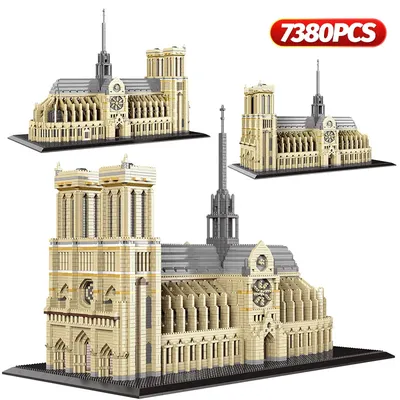 Plus DE 7380 pièces DE Mini blocs DE construction en diamant Notre-Dame DE Paris modèle Architecture