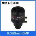 Objectif de vidéosurveillance varifocale 5 mégapixels 6-22mm M12 mise au point et Zoom manuels 1/2
