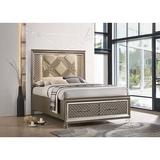 House of Hampton® Dangira Low Profile Storage Standard Bed Wood & /Upholstered/Polyester in Brown/Gray | 67.91 H x 63.94 W x 63.94 D in | Wayfair