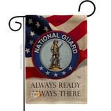 Breeze Decor National Guard Americana Military Impressions Decorative Vertical 2-Sided 1'5 x 1 ft. Garden Flag in Blue/Red | Wayfair