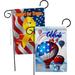 Breeze Decor July 4th Hot Air Balloon 2-Sided Polyester 19 x 13 in. Garden Flag in Gray/Orange | 18.5 H x 13 W in | Wayfair