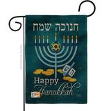 Breeze Decor Happy Hanukkah 2-Sided Polyester 1'6.5" x 1'1" Garden Flag in Blue | 18.5 H x 13 W in | Wayfair BD-HK-G-114126-IP-DB-D-US16-BD