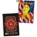 Breeze Decor Fire Fighter 2-Sided Polyester 40 x 28 in. House Flag in Black/Red | 40 H x 28 W in | Wayfair BD-MI-HP-108063-IP-BOAF-D-US19-BD
