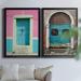 Bungalow Rose San Miguel Door - 2 Piece Photograph Print Set Canvas in Blue/Brown/Pink | 36.5 H x 53 W x 1.5 D in | Wayfair