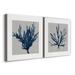 Highland Dunes Linen Sea Coral I - 2 Piece Wrapped Canvas Painting Print Set Canvas in Blue/Gray/Green | 24 H x 48 W x 1 D in | Wayfair