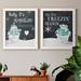 The Holiday Aisle® Baby It's Cold Outside - 2 Piece Textual Art Print Set Canvas, Solid Wood in Blue/Gray/White | 17 H x 20 W in | Wayfair