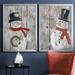 The Holiday Aisle® Let It Snow Snowman - 2 Piece Textual Art Print Set Canvas, Solid Wood in Black | 30.5 H x 45 W x 1.5 D in | Wayfair