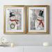 The Holiday Aisle® Let It Snow Snowman - 2 Piece Textual Art Print Set Paper, Solid Wood in Black | 30.5 H x 45 W x 1.5 D in | Wayfair