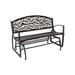 Red Barrel Studio® Aonan Flora Outdoor Glider Bench in Brown | 32.5 H x 50 W x 25 D in | Wayfair 52743DD7EB744887BB8ACBE27F1278CF