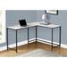 Inbox Zero Computer Desk, Home Office, Corner, 58"L, L Shape, Work, Laptop, Metal, Laminate, Natural, White Wood/Metal in Gray/Black | Wayfair