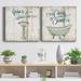 Ophelia & Co. Relax Sink - 2 Piece Wrapped Canvas Print Set Metal in Blue/Gray/Green | 40 H x 80 W x 1 D in | Wayfair