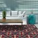 Red 93 x 0.25 in Area Rug - Kaleen Peranakan Tile Floral Handmade Tufted Indoor/Outdoor Use Area Rug Polyester | 93 W x 0.25 D in | Wayfair