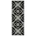 Black 24 x 0.25 in Area Rug - Kaleen Peranakan Tile Floral Tufted Indoor/Outdoor Use Area Rug Polyester | 24 W x 0.25 D in | Wayfair HPT01-02-26