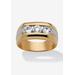 Men's Big & Tall Men's Yellow Gold Plated Cubic Zirconia Two Tone 3 Stone Ring by PalmBeach Jewelry in Cubic Zirconia (Size 12)