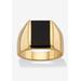 Men's Big & Tall Men's Yellow Gold Plated Natural Black Onyx Ring by PalmBeach Jewelry in Onyx (Size 16)