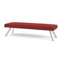 Lesro Willow Lounge Reception 3 Seat Bench Steel Legs Fabric in Red/Gray | 18.5 H x 72 W x 24 D in | Wayfair WL3001.SSV-01ADCA