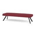 Lesro Willow Lounge Reception 3 Seat Bench Steel Legs Vinyl in Red/Black | 18.5 H x 72 W x 24 D in | Wayfair WL3001.SBK-01PPBO