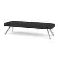 Lesro Willow Lounge Reception 3 Seat Bench Steel Legs Fabric in Gray | 18.5 H x 72 W x 24 D in | Wayfair WL3001.SCS-01OHGP