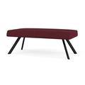 Lesro Willow Lounge Reception 2 Seat Bench Steel Legs Fabric in Red/Black | 18.5 H x 48 W x 24 D in | Wayfair WL2001.SBK-01OHWI