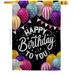 Breeze Decor Birthday To You Special 2-Sided Polyester 28 x 40 in. House Flag in Black/Blue/Pink | 40 H x 28 W in | Wayfair