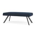 Lesro Willow Lounge Reception 2 Seat Bench Steel Legs Fabric in Blue/Black | 18.5 H x 48 W x 24 D in | Wayfair WL2001.SCH-01ADMS